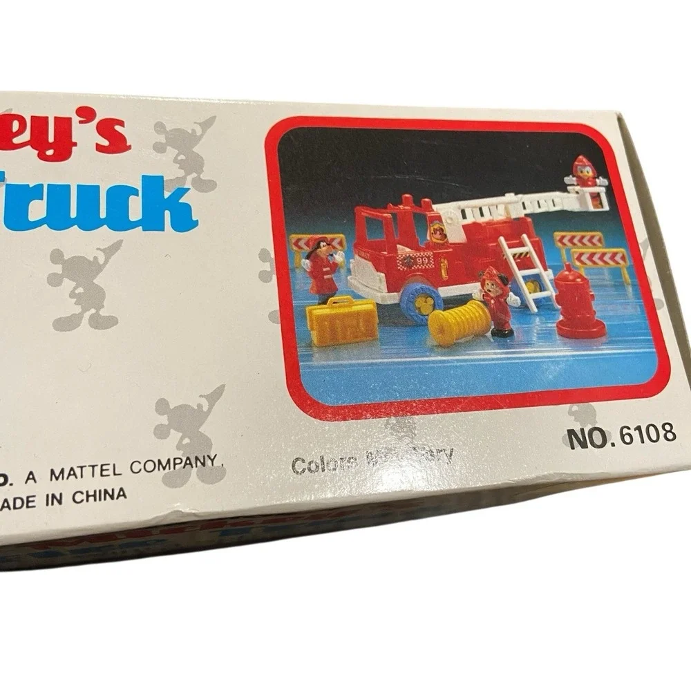 Vintage 1987 Disney Mickey's Fire Truck Playset New in‎ Damage Box  ARCO